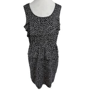 Danny and Nicole Dress Womens Size XL Stretch Sleeveless Layered Black White NWT